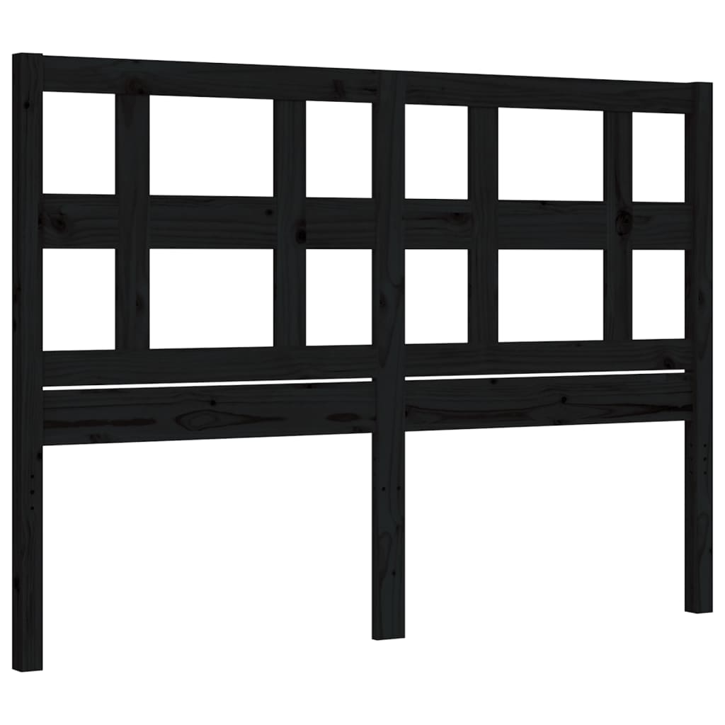 Bed Frame without Mattress Black 135x190 cm Solid Wood