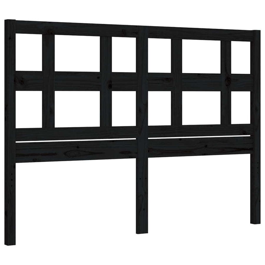 Bed Frame without Mattress Black 135x190 cm Solid Wood