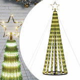 LED Christmas Tree 275 LEDs Warm White 180 cm - Front View