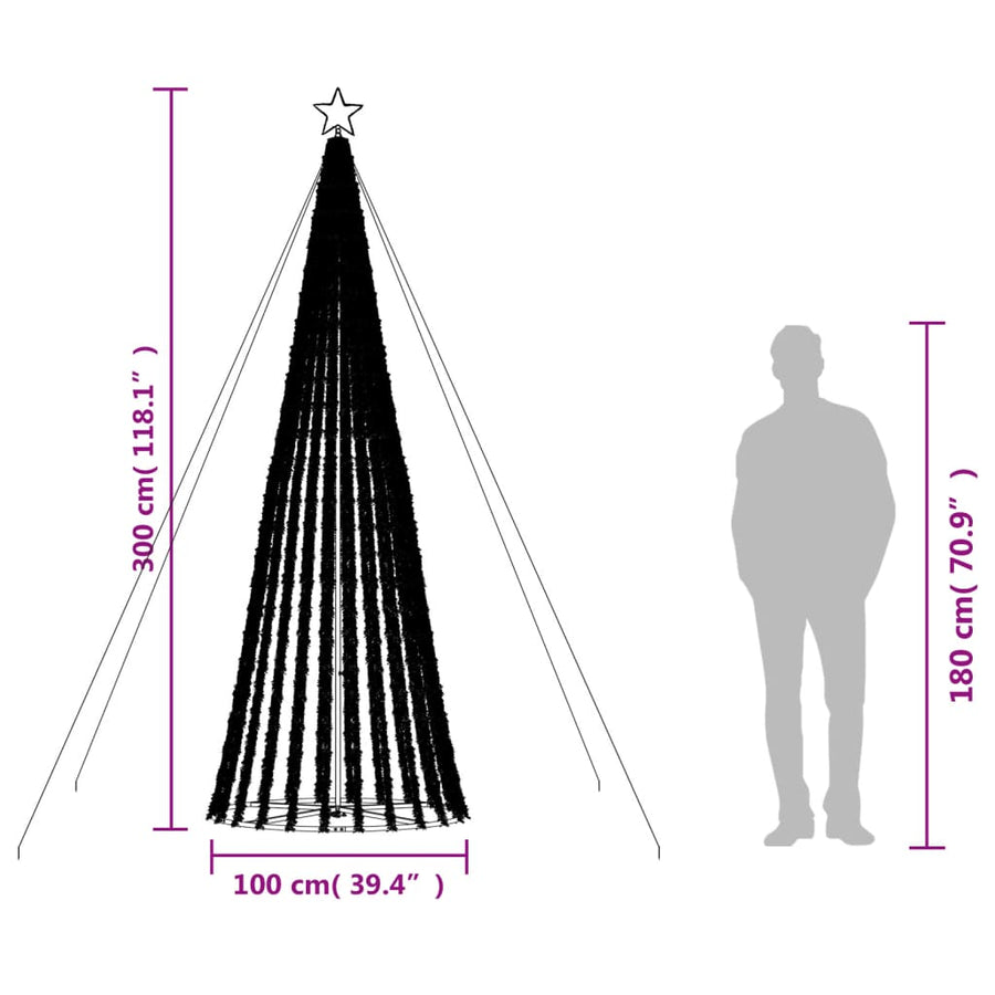 LED Christmas Tree 688 LEDs Cold White 300 cm