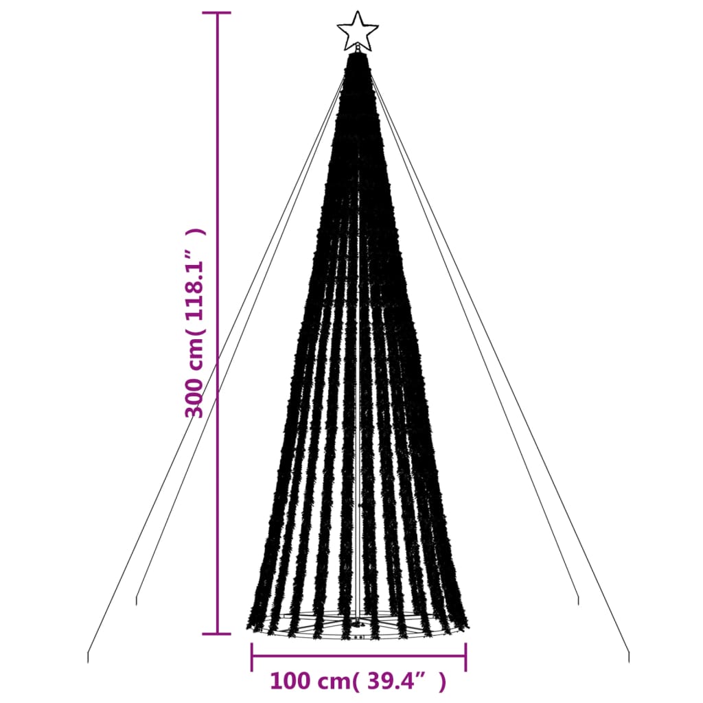 LED Christmas Tree 688 LEDs Cold White 300 cm