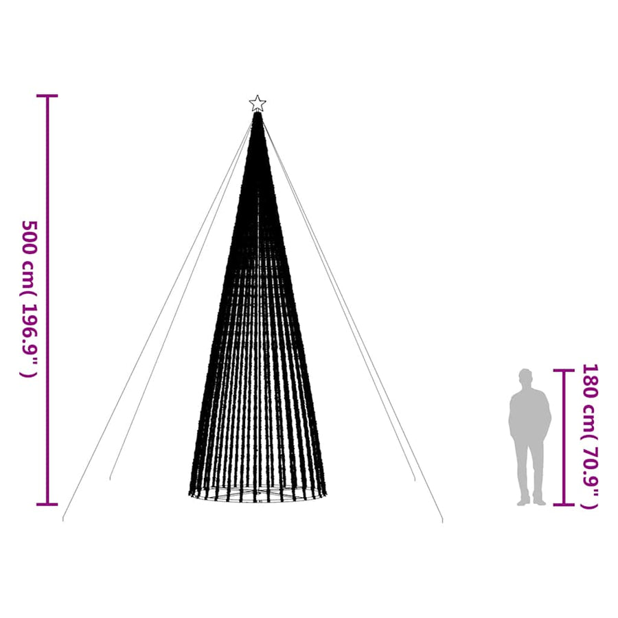 LED Christmas Tree 1544 LEDs Warm White 500 cm
