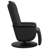 Recliner Chair with Footrest Black Faux Leather