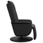 Recliner Chair with Footrest Black Faux Leather