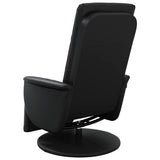 Recliner Chair with Footrest Black Faux Leather