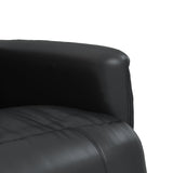 Recliner Chair with Footrest Black Faux Leather - Close-Up Angle
