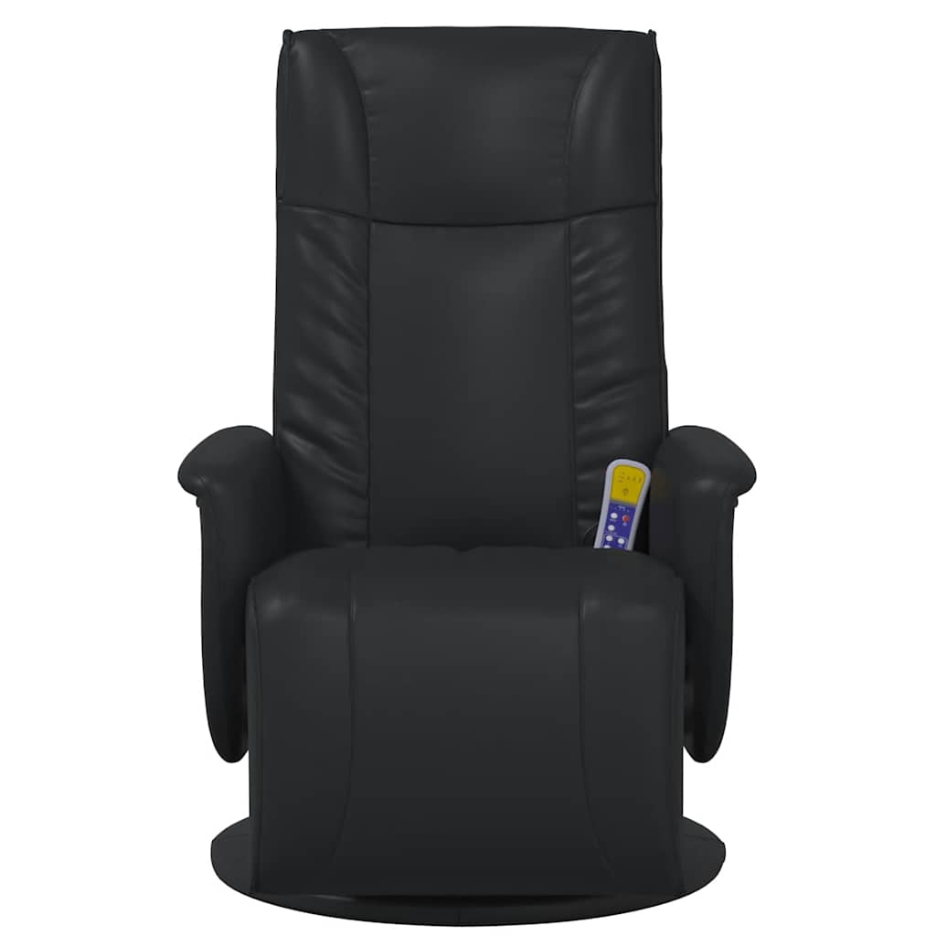 Massage Recliner Chair with Footrest Black Faux Leather