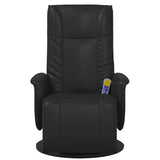 Massage Recliner Chair with Footrest Black Faux Leather - Top-Down View