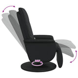 Massage Recliner Chair with Footrest Black Faux Leather - Close-Up Angle