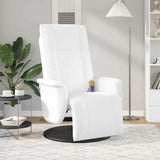 Massage Recliner Chair with Footrest White Faux Leather - Side View