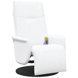 Massage Recliner Chair with Footrest White Faux Leather - Top-Down View