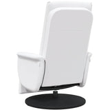 Massage Recliner Chair with Footrest White Faux Leather