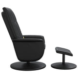 Massage Recliner Chair with Footstool Black Faux Leather - Top-Down View