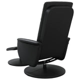Massage Recliner Chair with Footstool Black Faux Leather - 45-Degree Angle