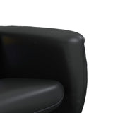 Massage Recliner Chair with Footstool Black Faux Leather - Low Angle