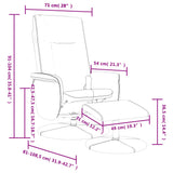 Massage Recliner Chair with Footstool Black Faux Leather - Extra Image