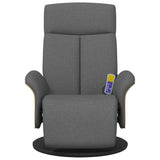 Massage Recliner Chair with Footrest Dark Grey Fabric