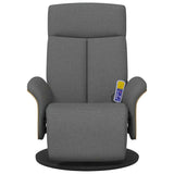 Massage Recliner Chair with Footrest Dark Grey Fabric - Top-Down View