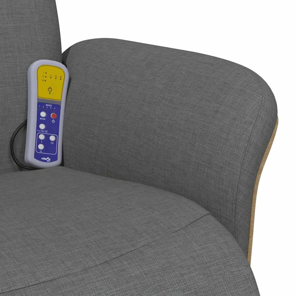 Massage Recliner Chair with Footrest Dark Grey Fabric