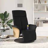 Massage Recliner Chair with Footrest Black Fabric - Side View