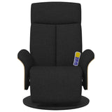 Massage Recliner Chair with Footrest Black Fabric