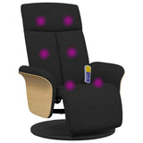 Massage Recliner Chair with Footrest Black Fabric - Low Angle