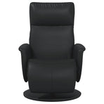 Recliner Chair with Footrest Black Faux Leather