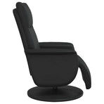 Recliner Chair with Footrest Black Faux Leather