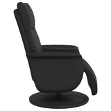 Recliner Chair with Footrest Black Faux Leather - 45-Degree Angle