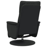Recliner Chair with Footrest Black Faux Leather