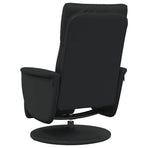 Recliner Chair with Footrest Black Faux Leather