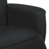 Recliner Chair with Footrest Black Faux Leather
