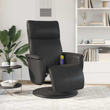 Massage Recliner Chair with Footrest Black Faux Leather - Side View