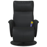 Massage Recliner Chair with Footrest Black Faux Leather - Top-Down View