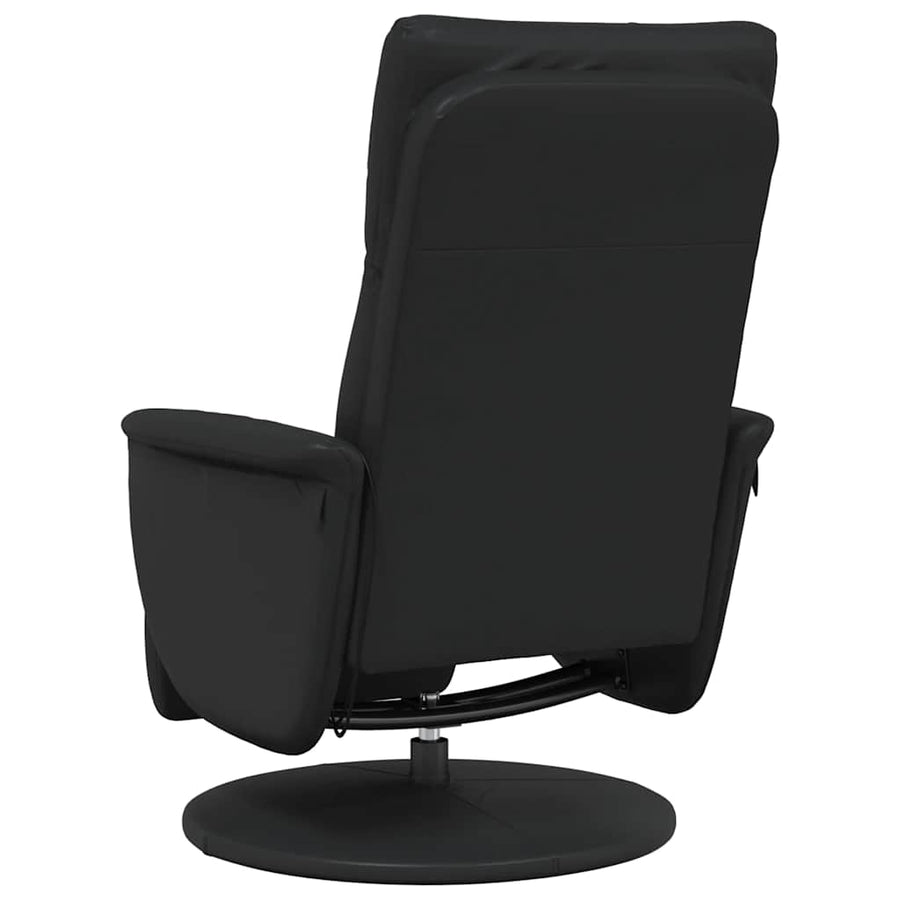Massage Recliner Chair with Footrest Black Faux Leather