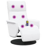 Massage Recliner Chair with Footrest White Faux Leather