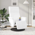 Massage Recliner Chair with Footrest White Faux Leather