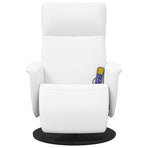 Massage Recliner Chair with Footrest White Faux Leather