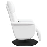 Massage Recliner Chair with Footrest White Faux Leather