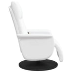 Massage Recliner Chair with Footrest White Faux Leather