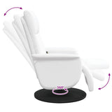 Massage Recliner Chair with Footrest White Faux Leather