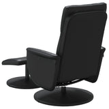 Massage Recliner Chair with Footstool Black Faux Leather - 45-Degree Angle