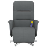 Massage Recliner Chair with Footrest Dark Grey Fabric - Side View