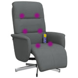 Massage Recliner Chair with Footrest Dark Grey Fabric - Close-Up Angle