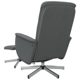 Massage Recliner Chair with Footstool Dark Grey Fabric - 45-Degree Angle