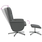 Massage Recliner Chair with Footstool Dark Grey Fabric - Rear View
