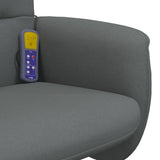 Massage Recliner Chair with Footstool Dark Grey Fabric - Close-Up Angle