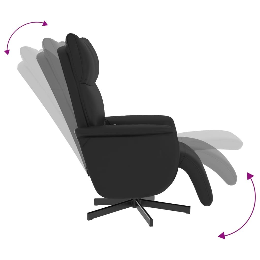 Massage Recliner Chair with Footrest Black Faux Leather