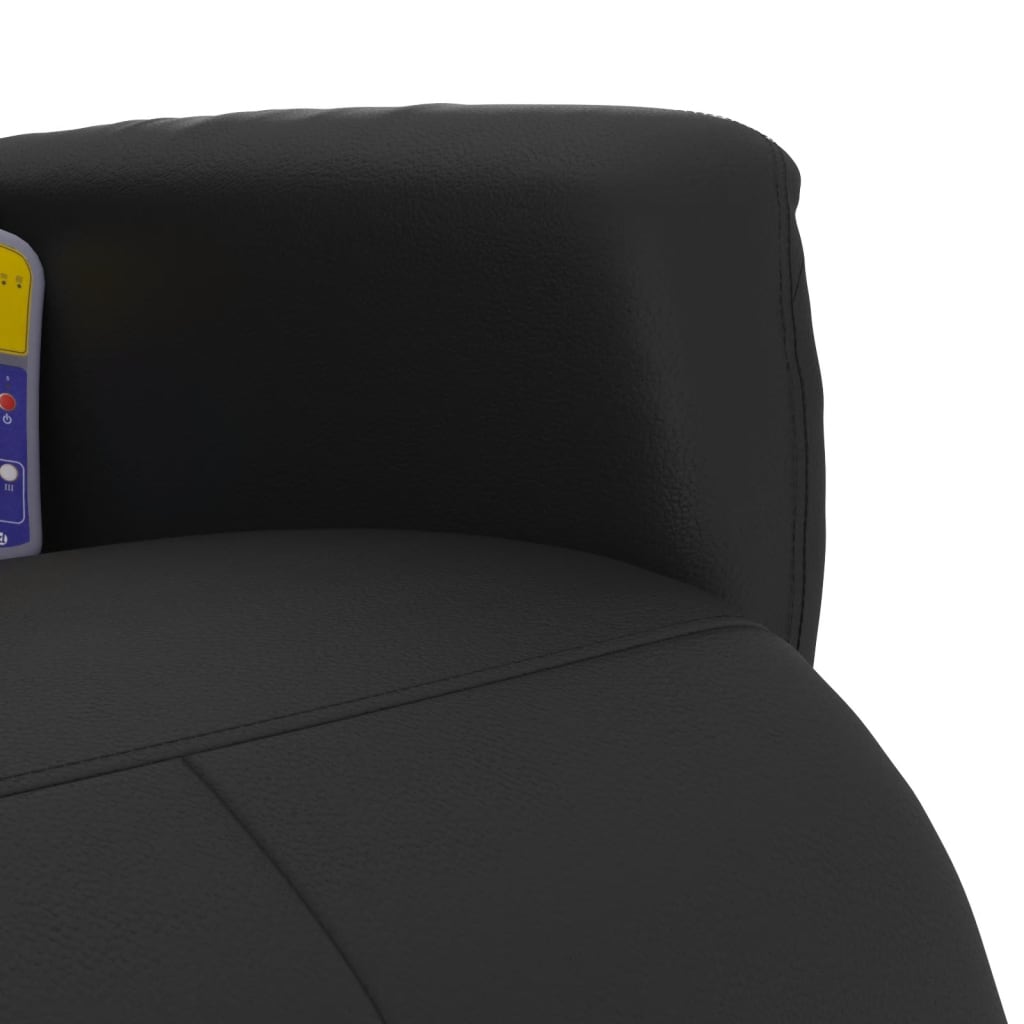 Massage Recliner Chair with Footrest Black Faux Leather