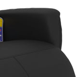 Massage Recliner Chair with Footrest Black Faux Leather - Low Angle